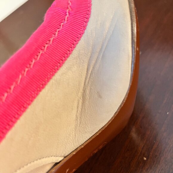 LANVIN Eté 2009 Beige and Pink Canvas Slingback Peep Toe Sandals Size 37.5 - Picture 14 of 15